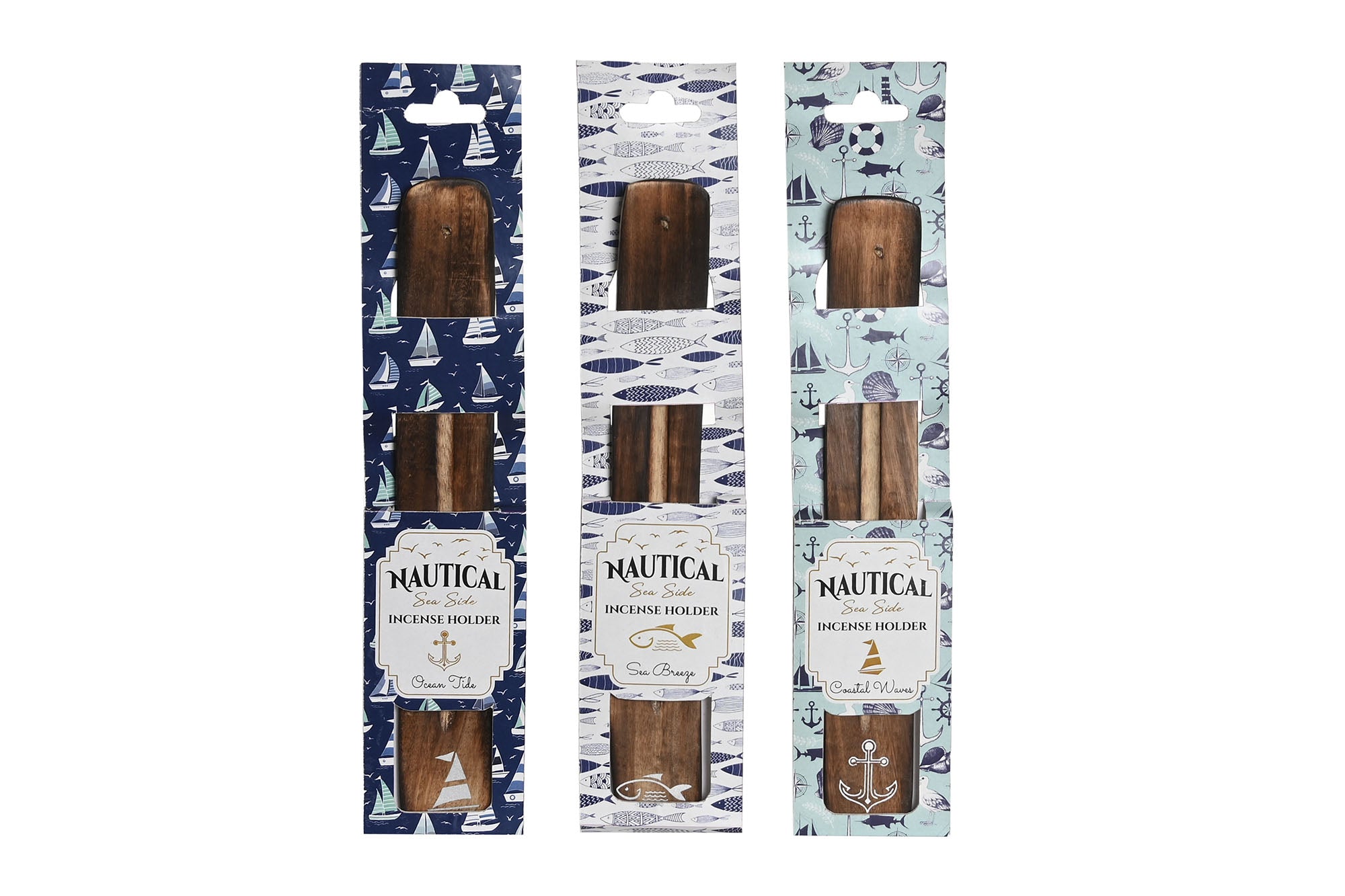 SOPORTE INCIENSO MADERA 6X1X30,5 NAUTICO 3 SURT. - Imagen 1