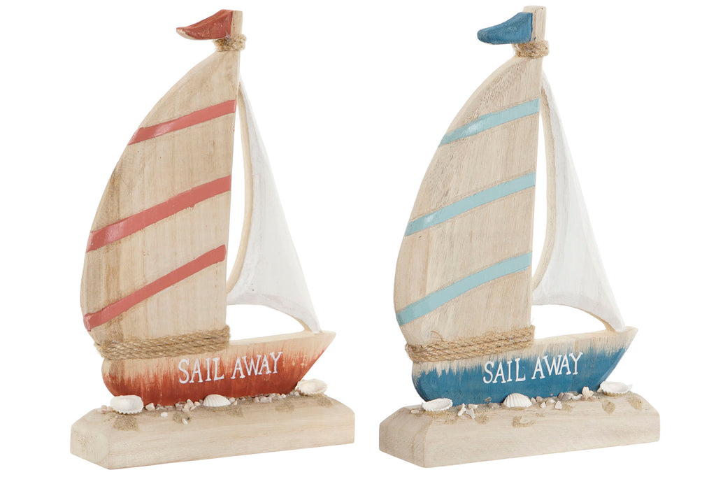 DECORACION MADERA 15X4,5X23,5 VELERO 2 SURT. - Imagen 1