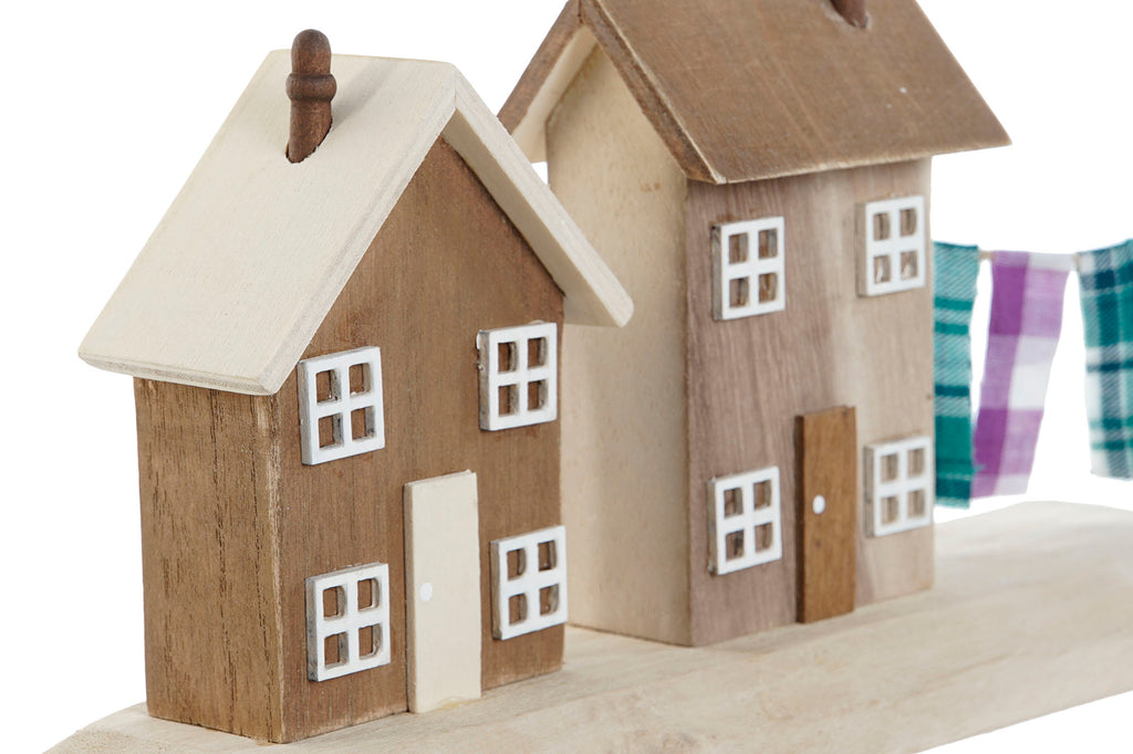 DECORACION MADERA 25,5X9X13,5 CASAS 2 SURT. - Imagen 2