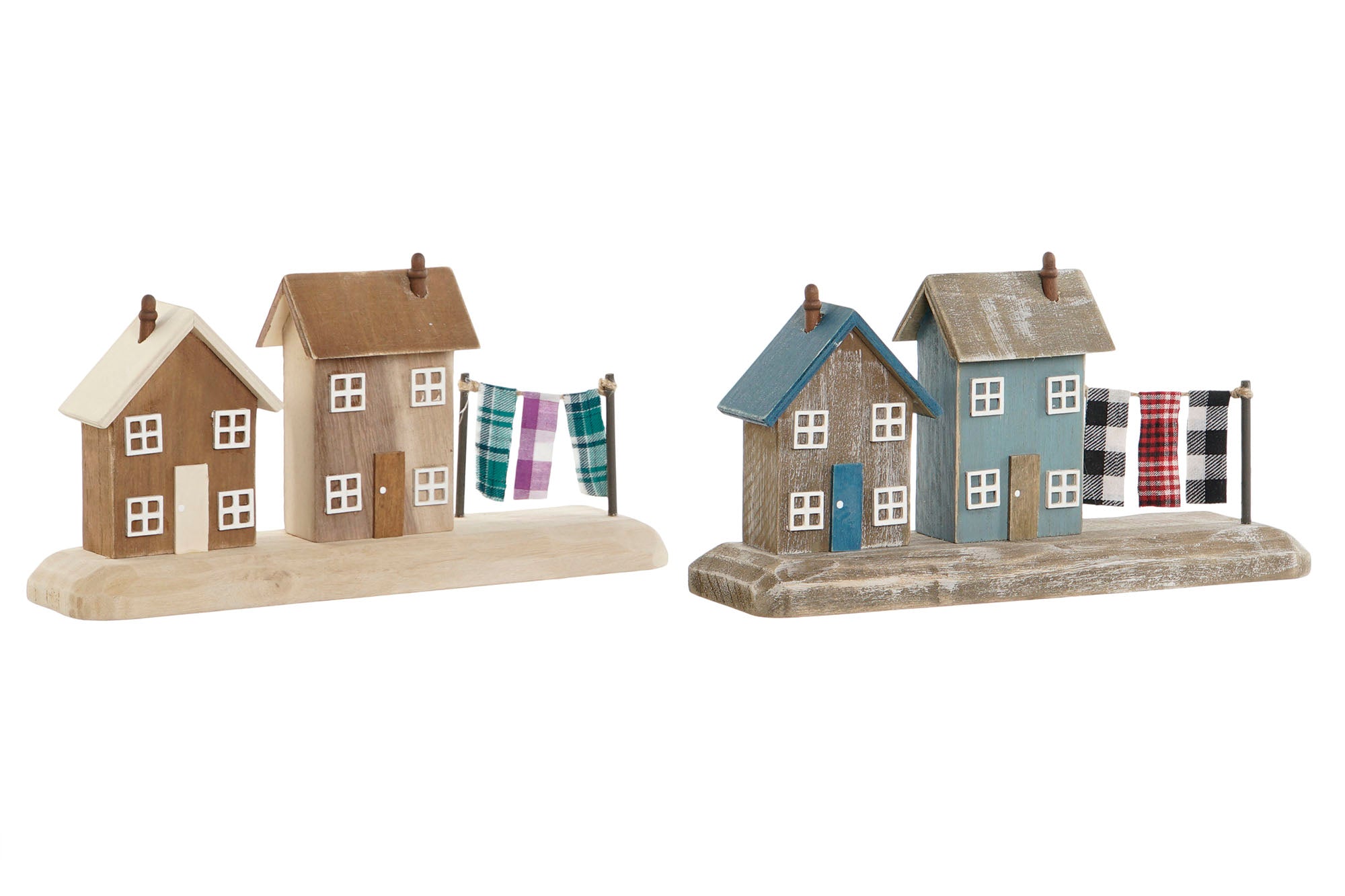 DECORACION MADERA 25,5X9X13,5 CASAS 2 SURT. - Imagen 1