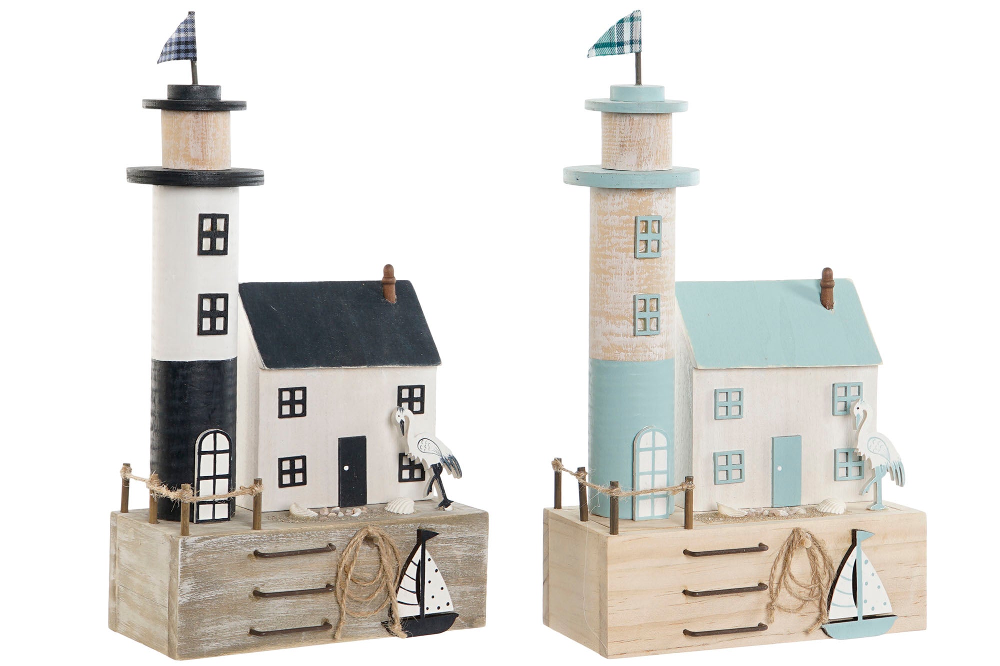 DECORACION MADERA 17X8,5X30 FARO CASA 2 SURT. - Imagen 1