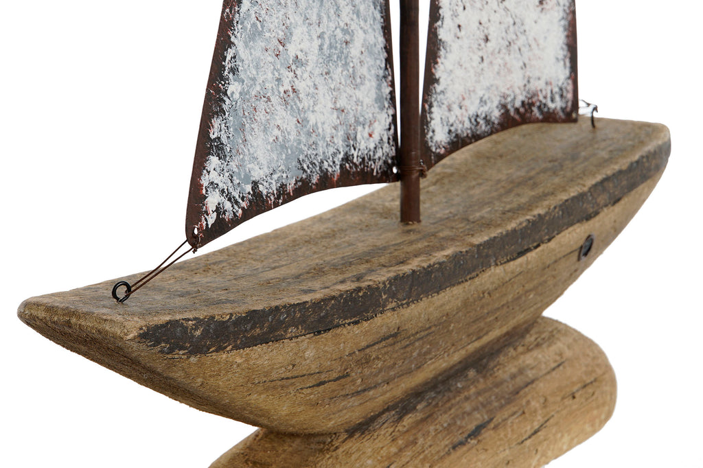 DECORACION PAULOWNIA METAL 35,3X8X46,5 VELERO - Imagen 2