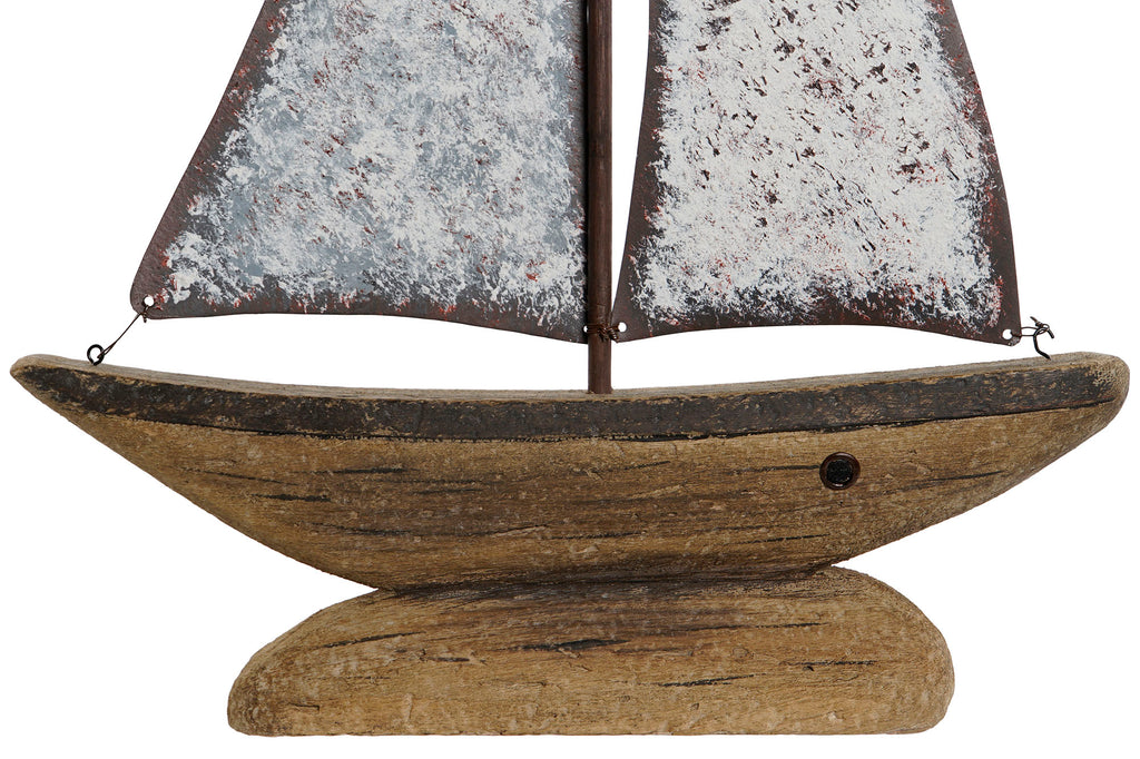 DECORACION PAULOWNIA METAL 35,3X8X46,5 VELERO - Imagen 3