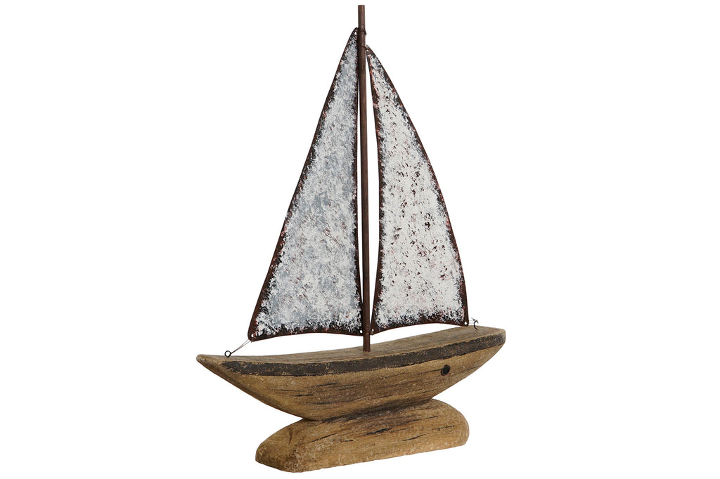 DECORACION PAULOWNIA METAL 35,3X8X46,5 VELERO - Imagen 1