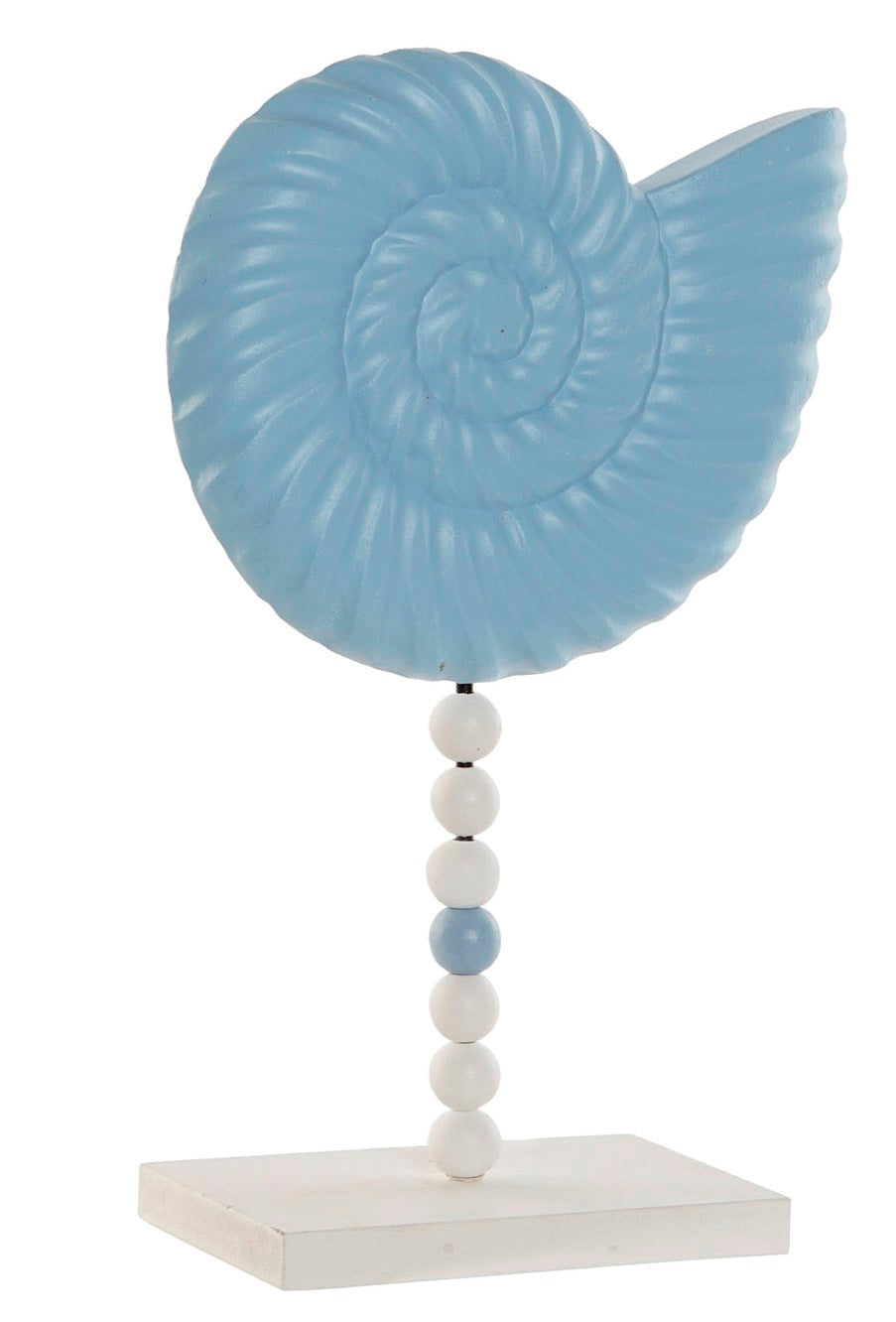 DECORACION RESINA 20X9X32 CONCHA AZUL CELESTE - Imagen 1