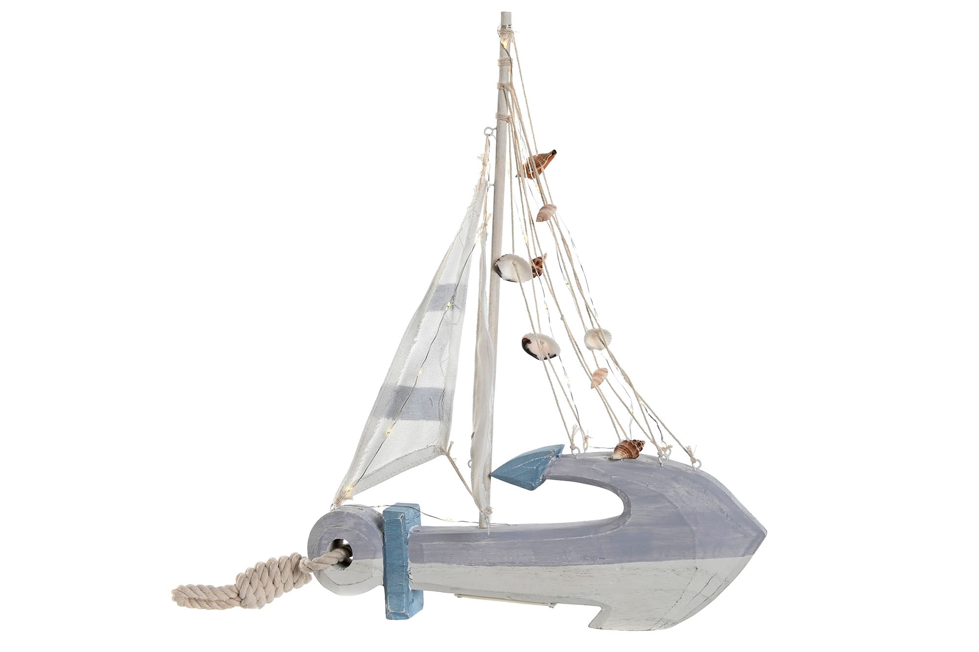 FIGURA LED MDF 41,5X5,5X41,5 BARCO AZUL - Imagen 2