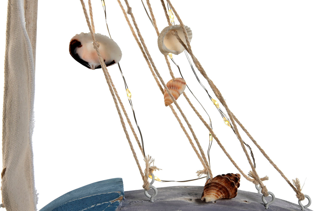 FIGURA LED MDF 41,5X5,5X41,5 BARCO AZUL - Imagen 4