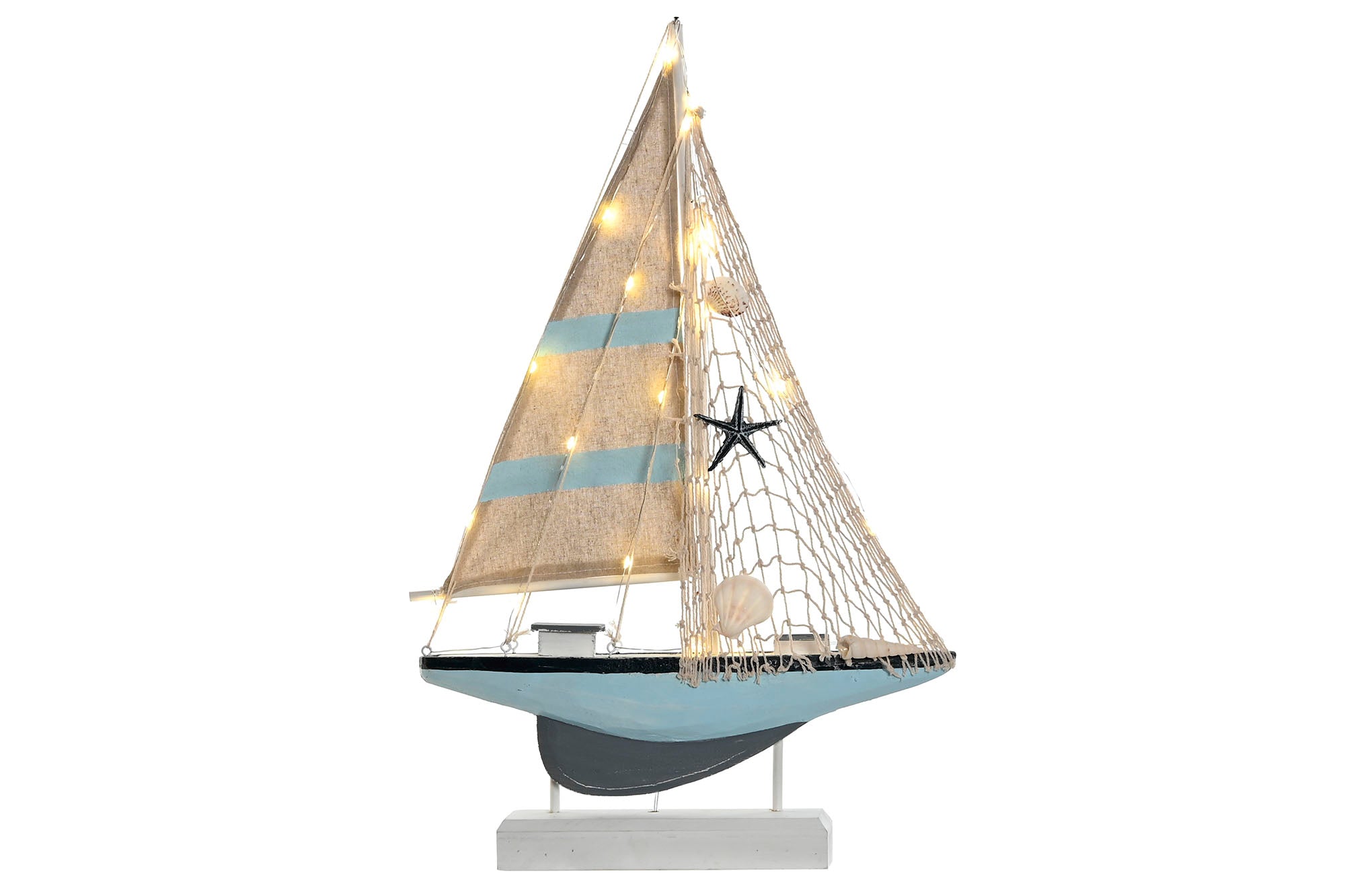 FIGURA LED MDF 32,5X5,5X51 BARCO AZUL - Imagen 1