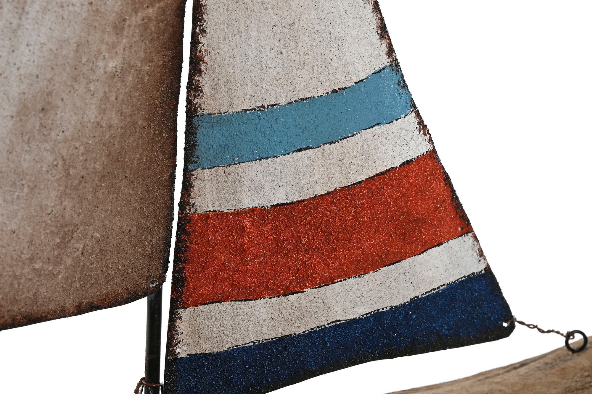 DECORACION PAULOWNIA METAL 39X6X46 VELERO NATURAL - Imagen 2