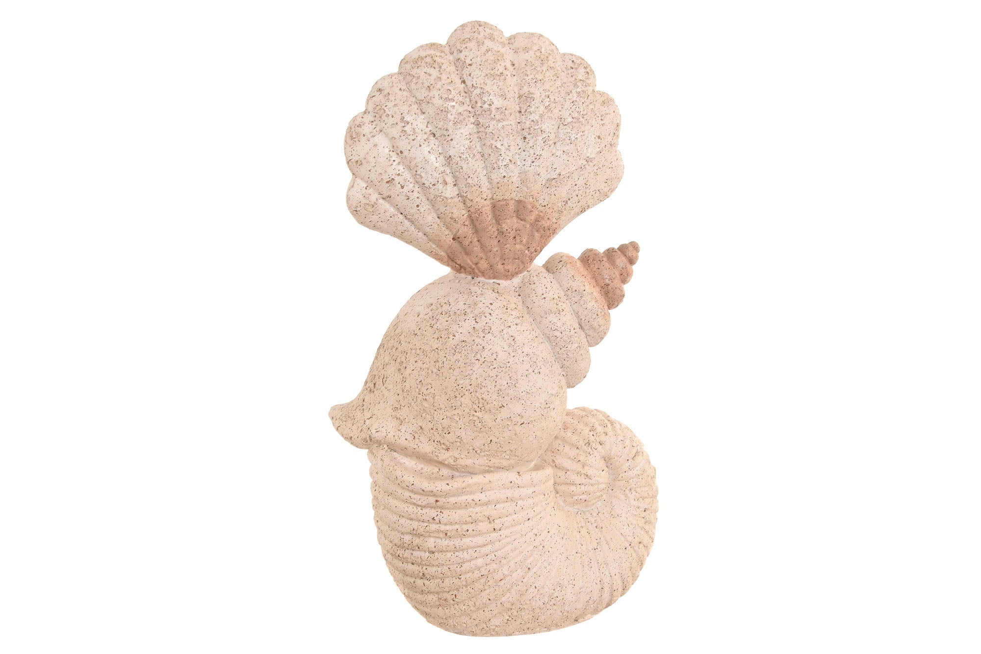 FIGURA RESINA 17X10X32 CONCHA DESGASTADO BEIGE - Imagen 3