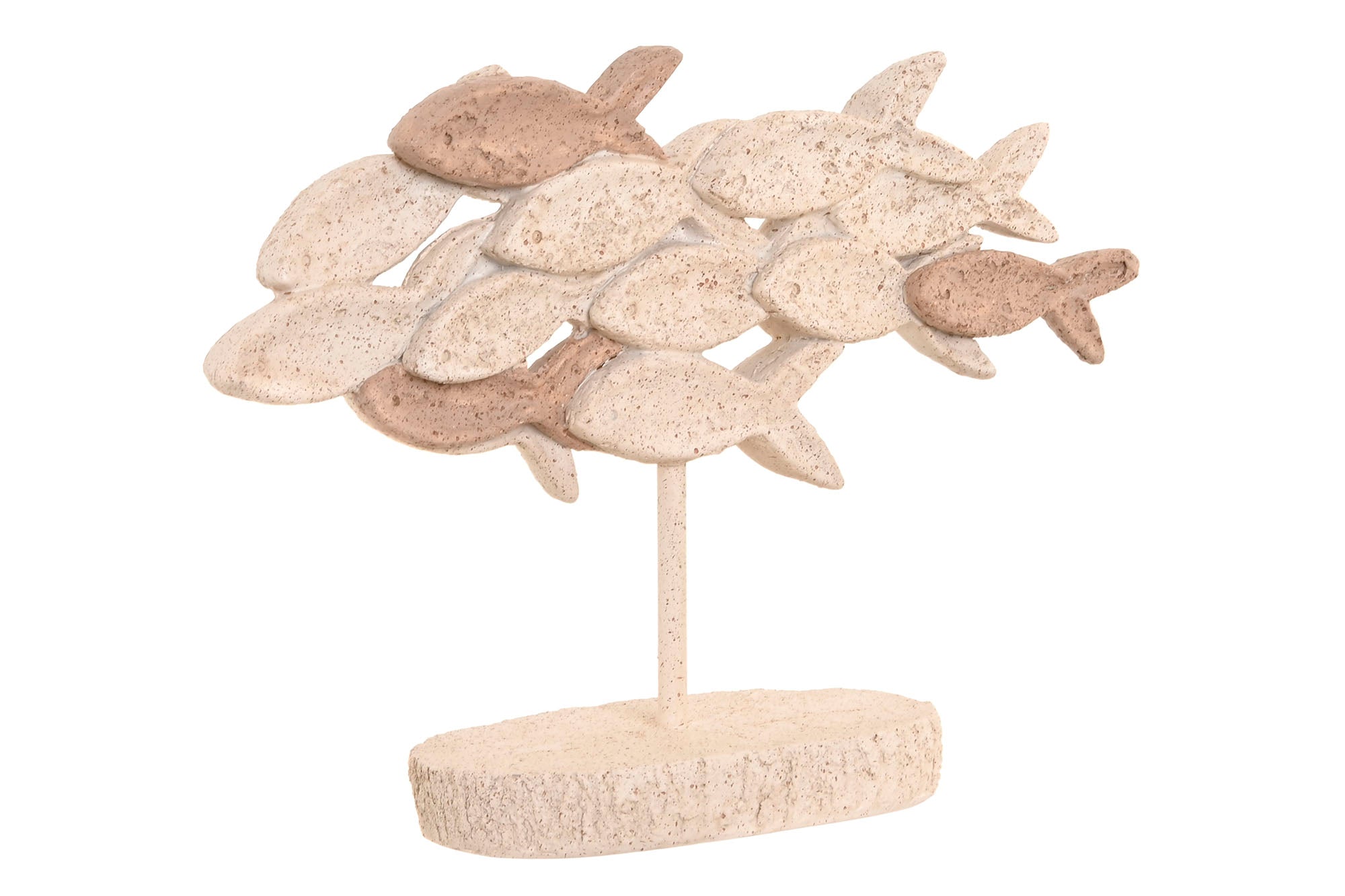 FIGURA RESINA 31X9X21 PECES DESGASTADO BEIGE - Imagen 2