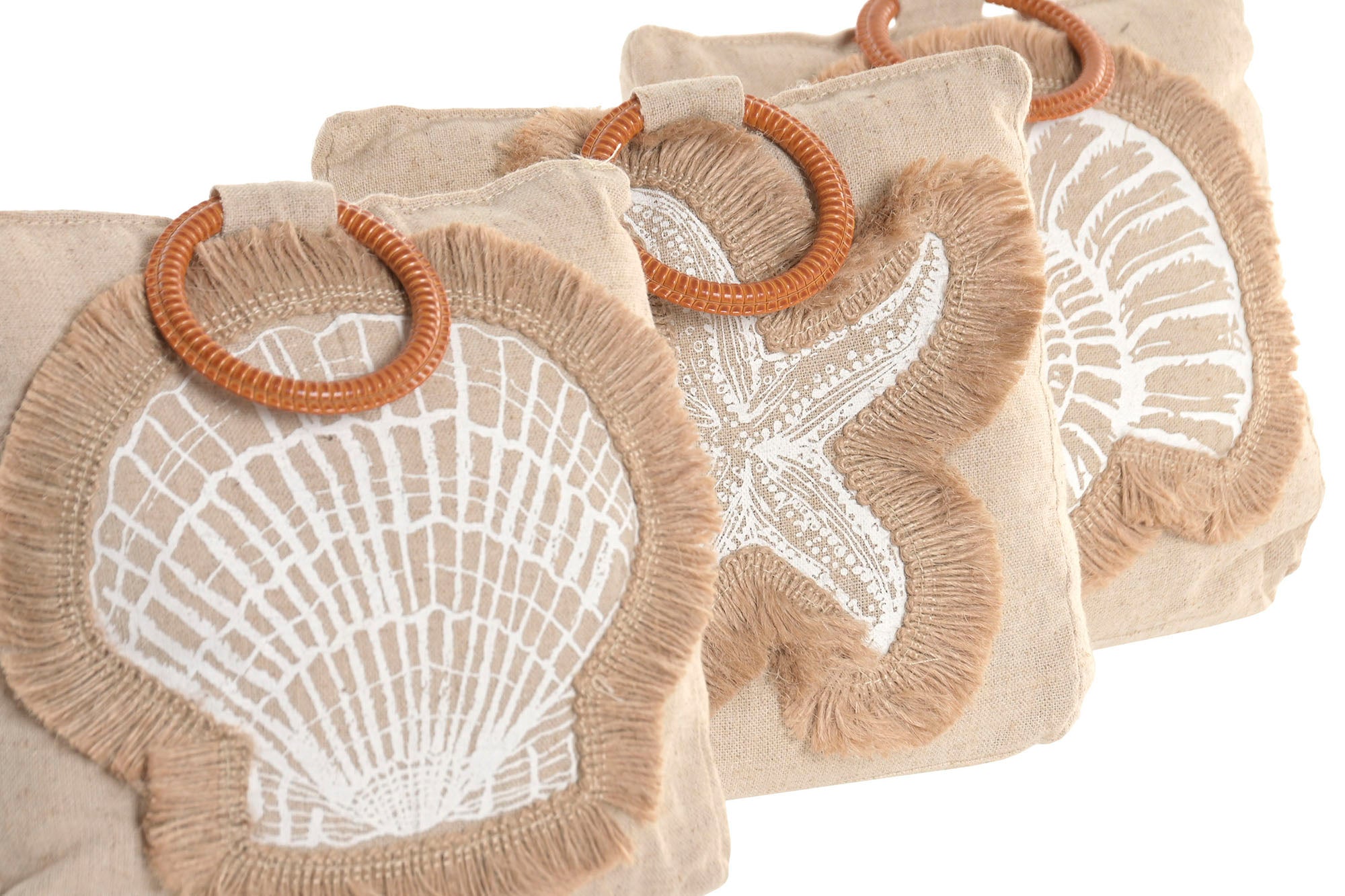 PACK DE 3 SUJETAPUERTAS YUTE 18X11X16,5 CONCHA 3 SURT.