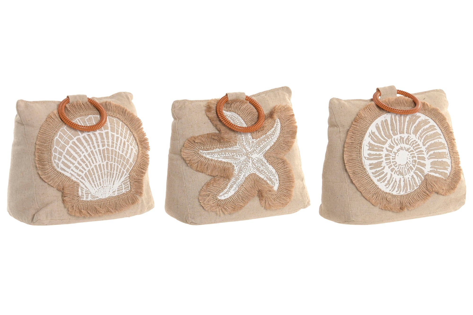 PACK DE 3 SUJETAPUERTAS YUTE 18X11X16,5 CONCHA 3 SURT.