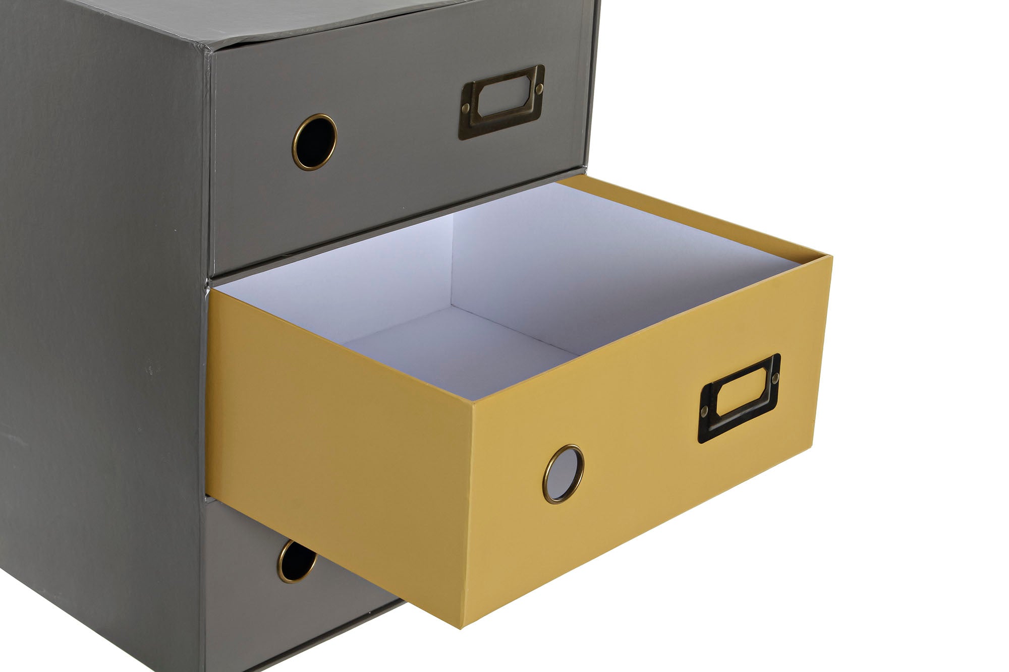 ORGANIZADOR CARTON METAL 28,5X28X36 CAJONERA GRIS - Imagen 2