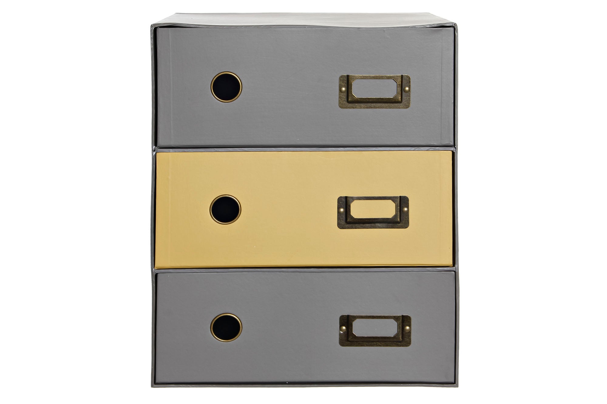 ORGANIZADOR CARTON METAL 28,5X28X36 CAJONERA GRIS - Imagen 3