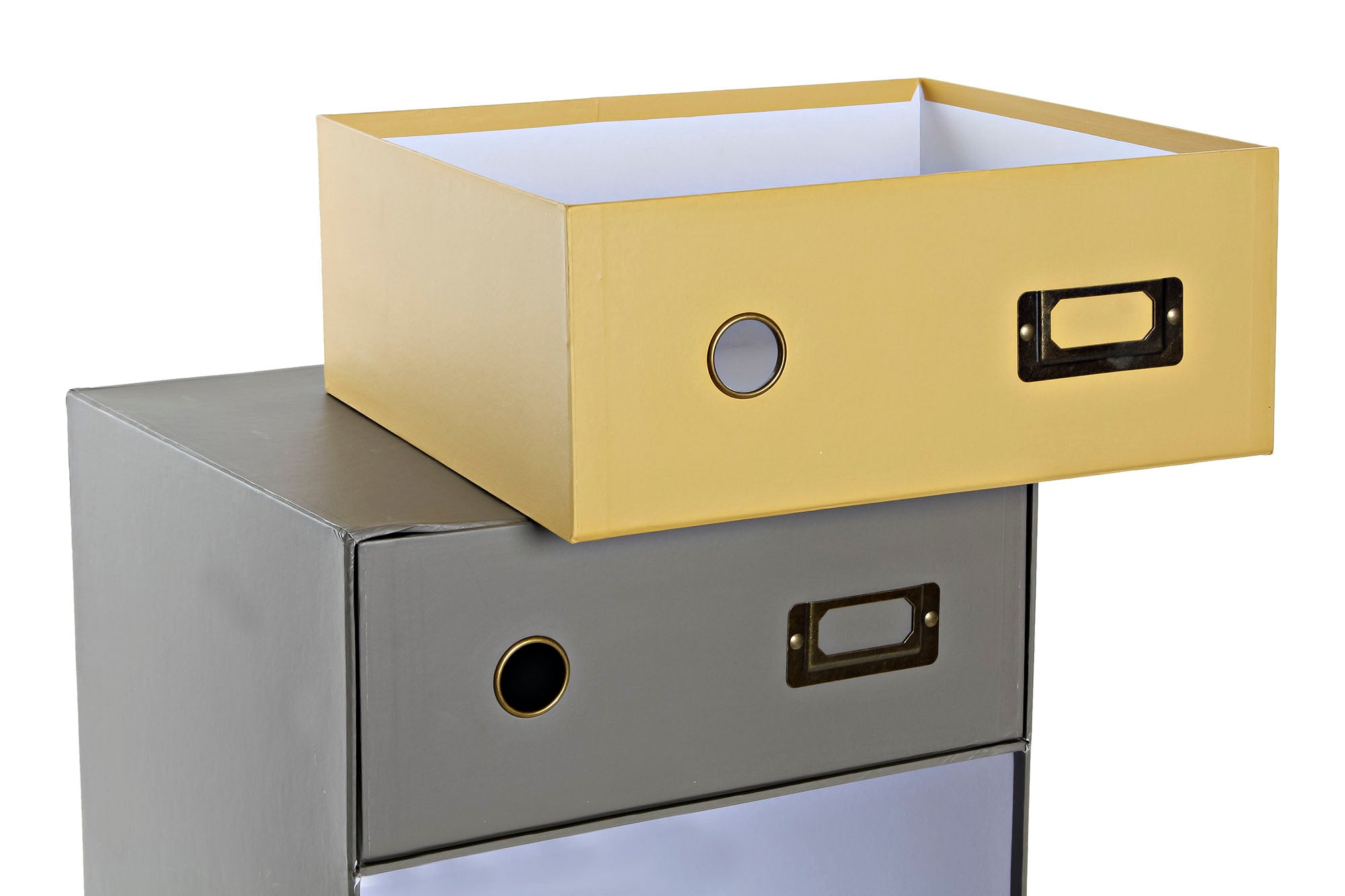 ORGANIZADOR CARTON METAL 28,5X28X36 CAJONERA GRIS - Imagen 4