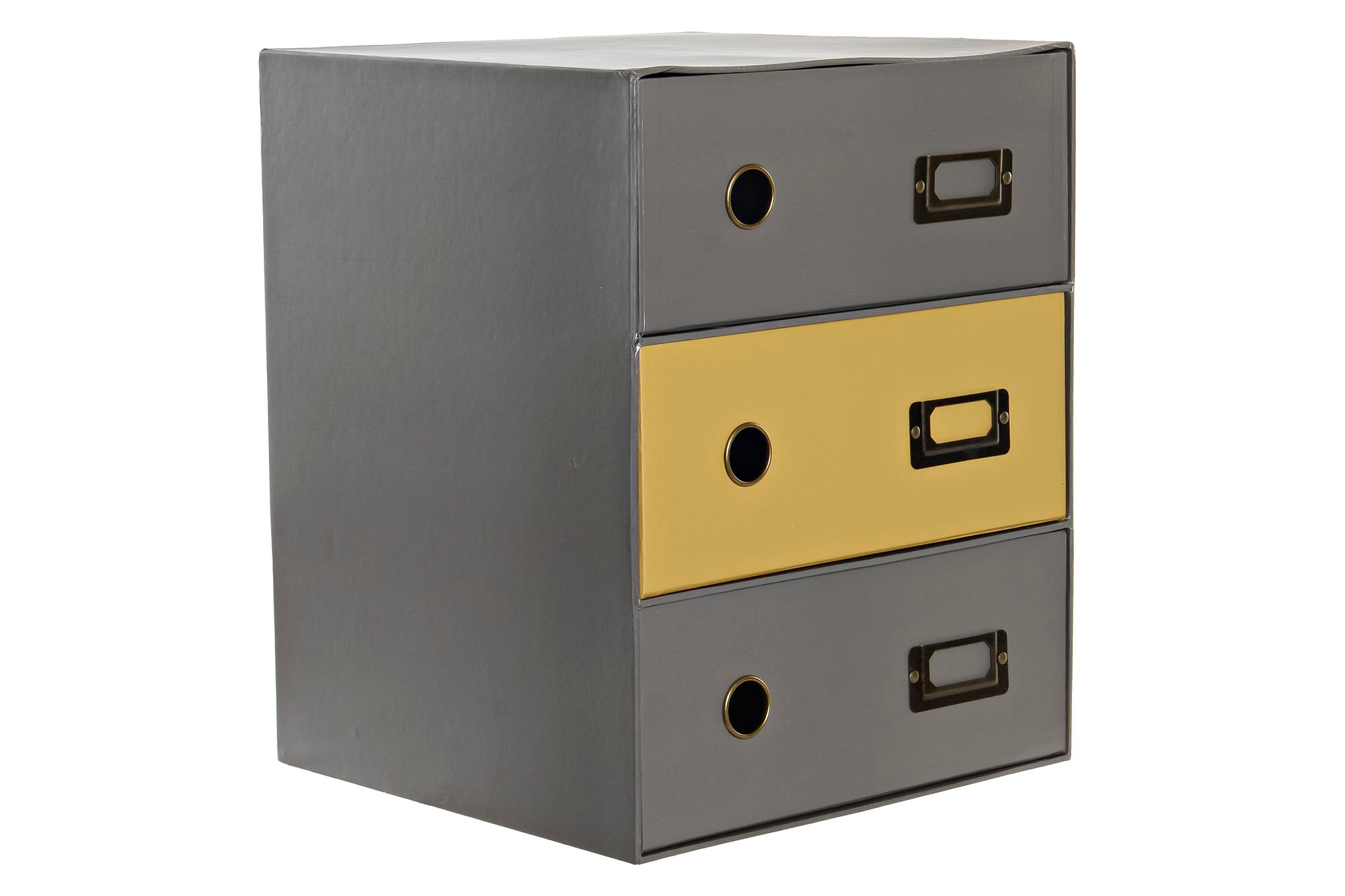 ORGANIZADOR CARTON METAL 28,5X28X36 CAJONERA GRIS - Imagen 1