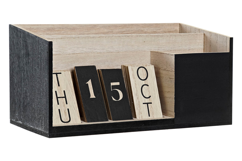 ORGANIZADOR MDF 30X15X15 CALENDARIO NEGRO - Imagen 1
