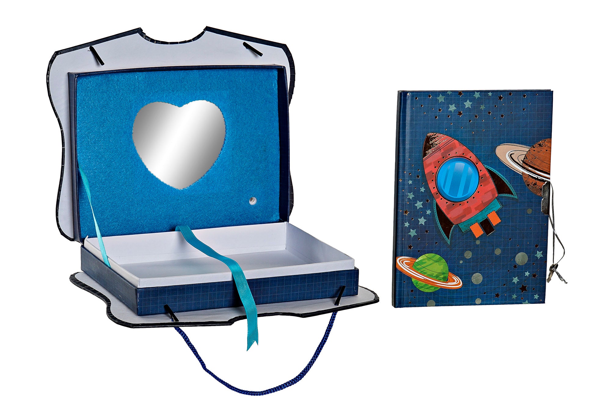 DIARIO CARTON PAPEL 23X5X18,3 COSMOS AZUL - Imagen 2