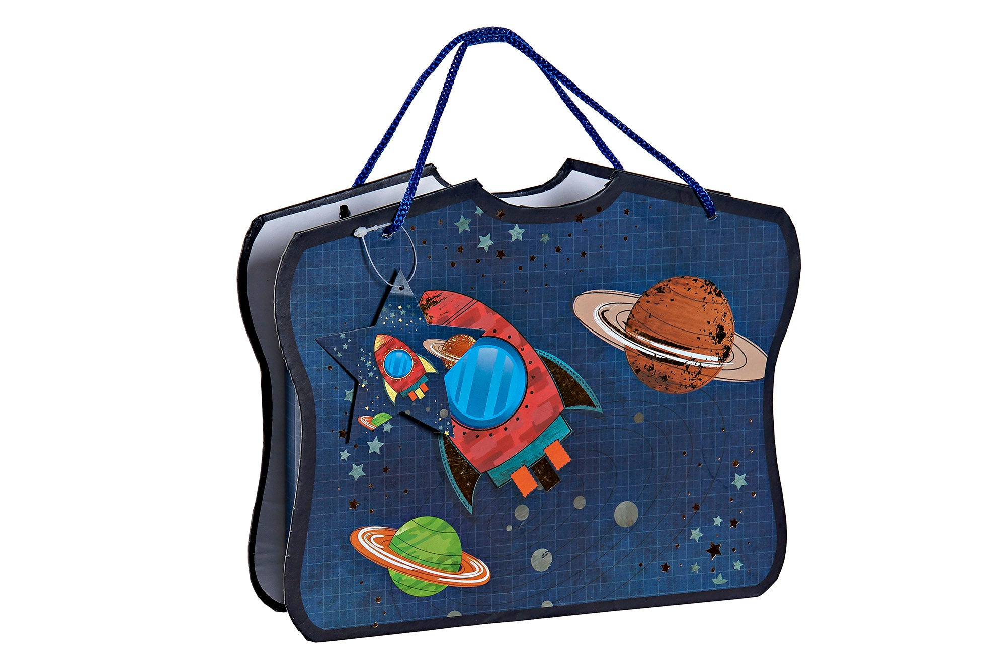 DIARIO CARTON PAPEL 23X5X18,3 COSMOS AZUL - Imagen 1