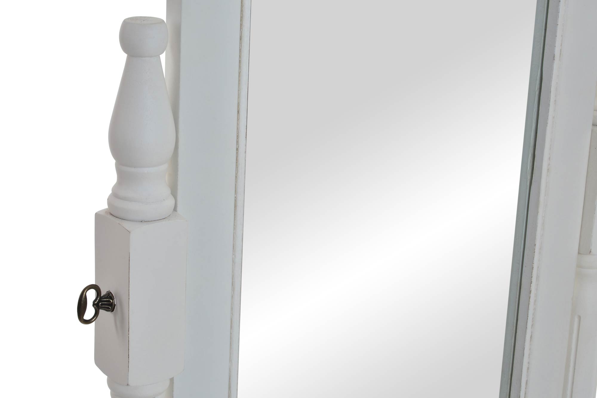 ESPEJO MADERA 54X50X170 VESTIDOR NATURAL BLANCO - Imagen 2