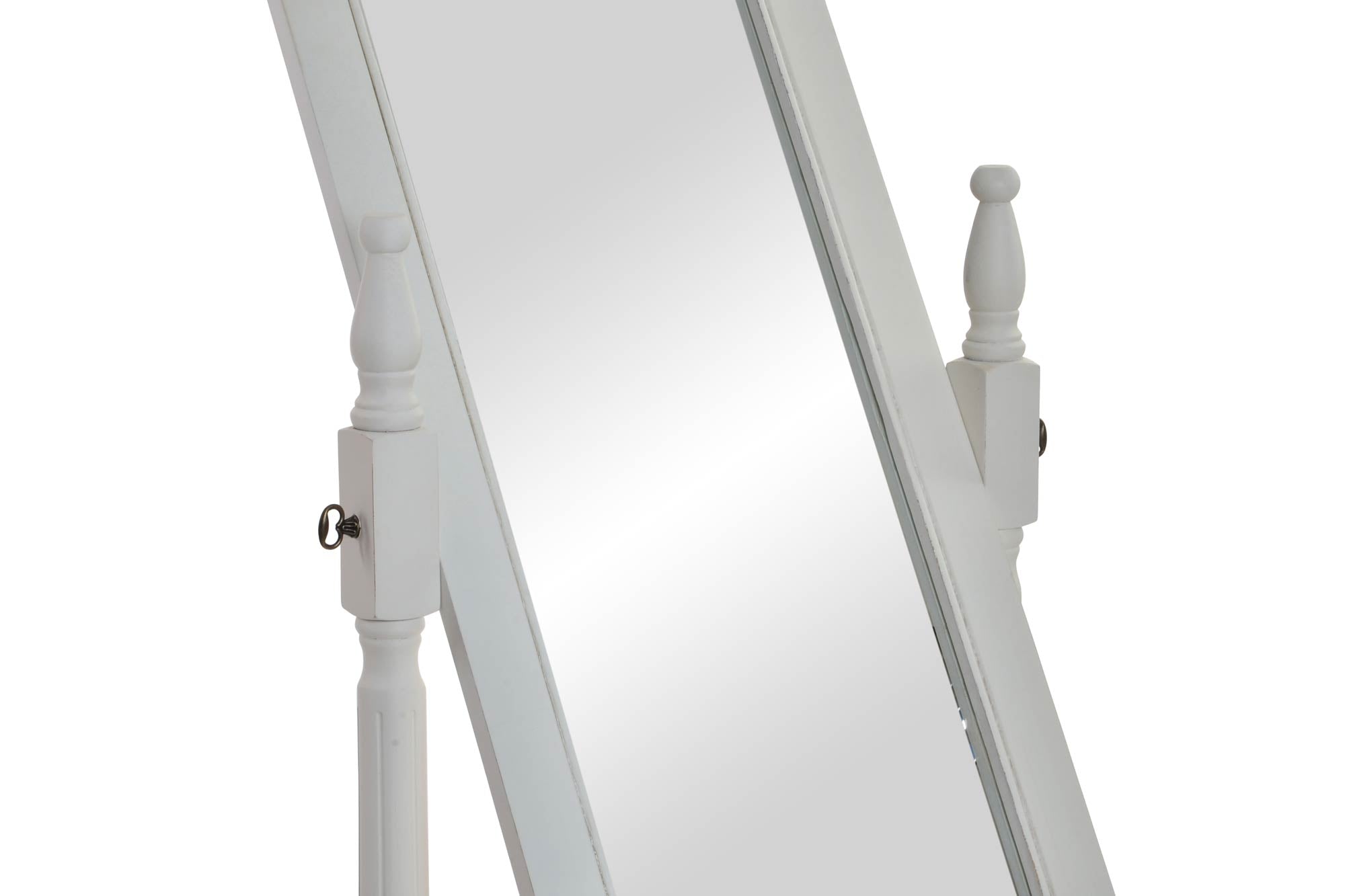 ESPEJO MADERA 54X50X170 VESTIDOR NATURAL BLANCO - Imagen 4