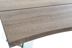 MESA COMEDOR MDF CRISTAL 180X90X76 MARRON - Imagen 2