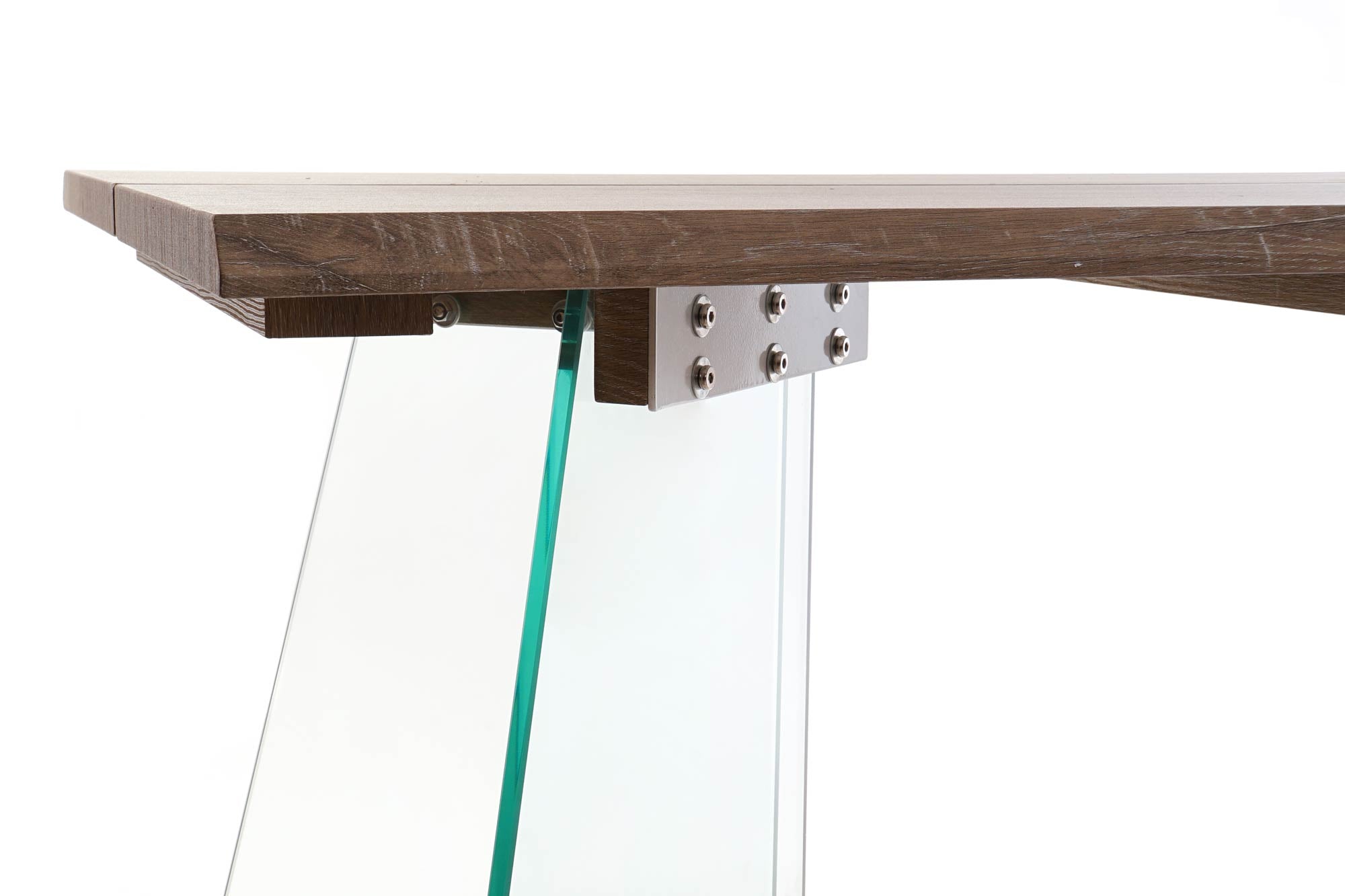 MESA COMEDOR MDF CRISTAL 180X90X76 MARRON - Imagen 3