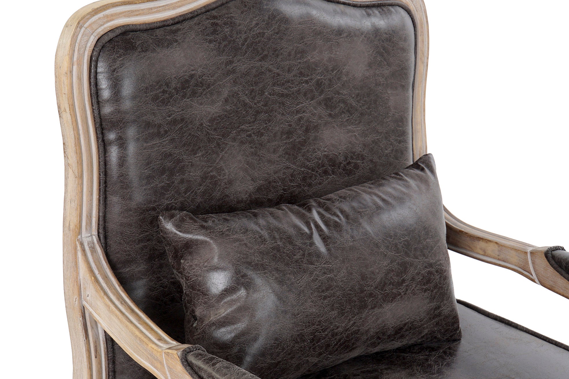 SILLON PU RUBBERWOOD 70X66X94 DESGASTADO MARRON - Imagen 3