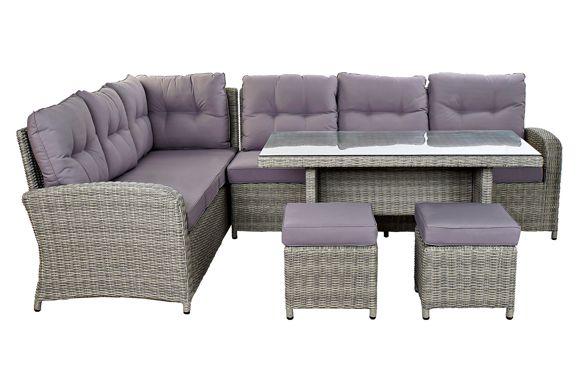 SOFA SET 4 RATAN SINTETICO 267X204X90 5 MM, EXTERI - Imagen 1