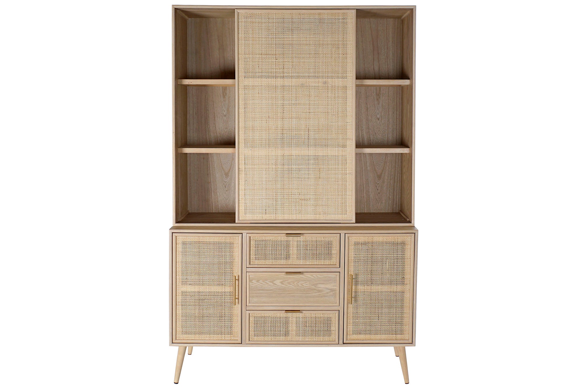 VITRINA PAULOWNIA MDF 120X38,5X196 REJILLA NATURAL - Imagen 3