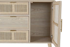 VITRINA PAULOWNIA MDF 120X38,5X196 REJILLA NATURAL - Imagen 4