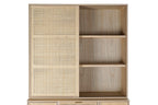 VITRINA PAULOWNIA MDF 120X38,5X196 REJILLA NATURAL - Imagen 6