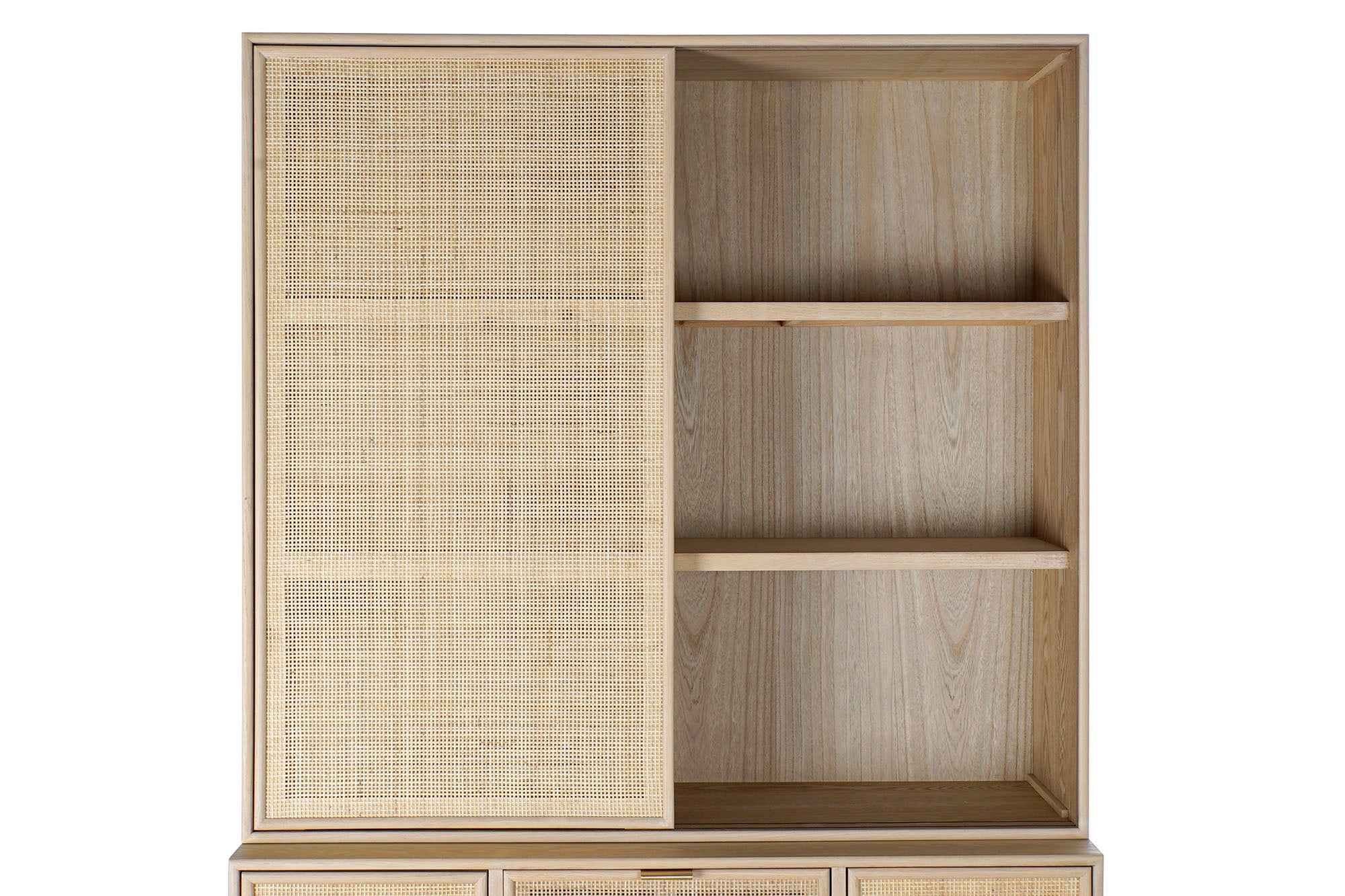 VITRINA PAULOWNIA MDF 120X38,5X196 REJILLA NATURAL - Imagen 6