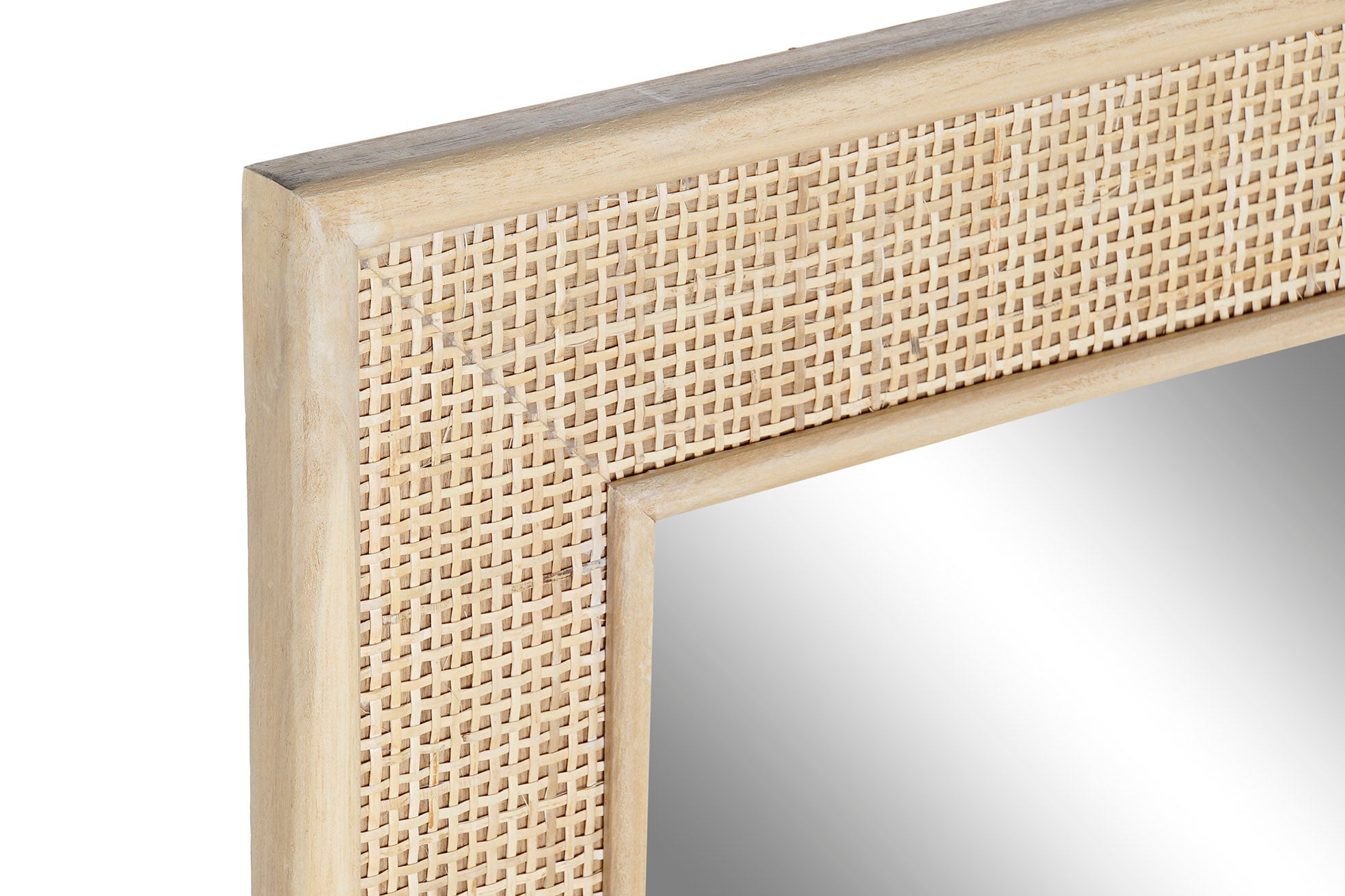 ESPEJO PAULOWNIA 70,5X2,5X100,5 REJILLA NATURAL - Imagen 2