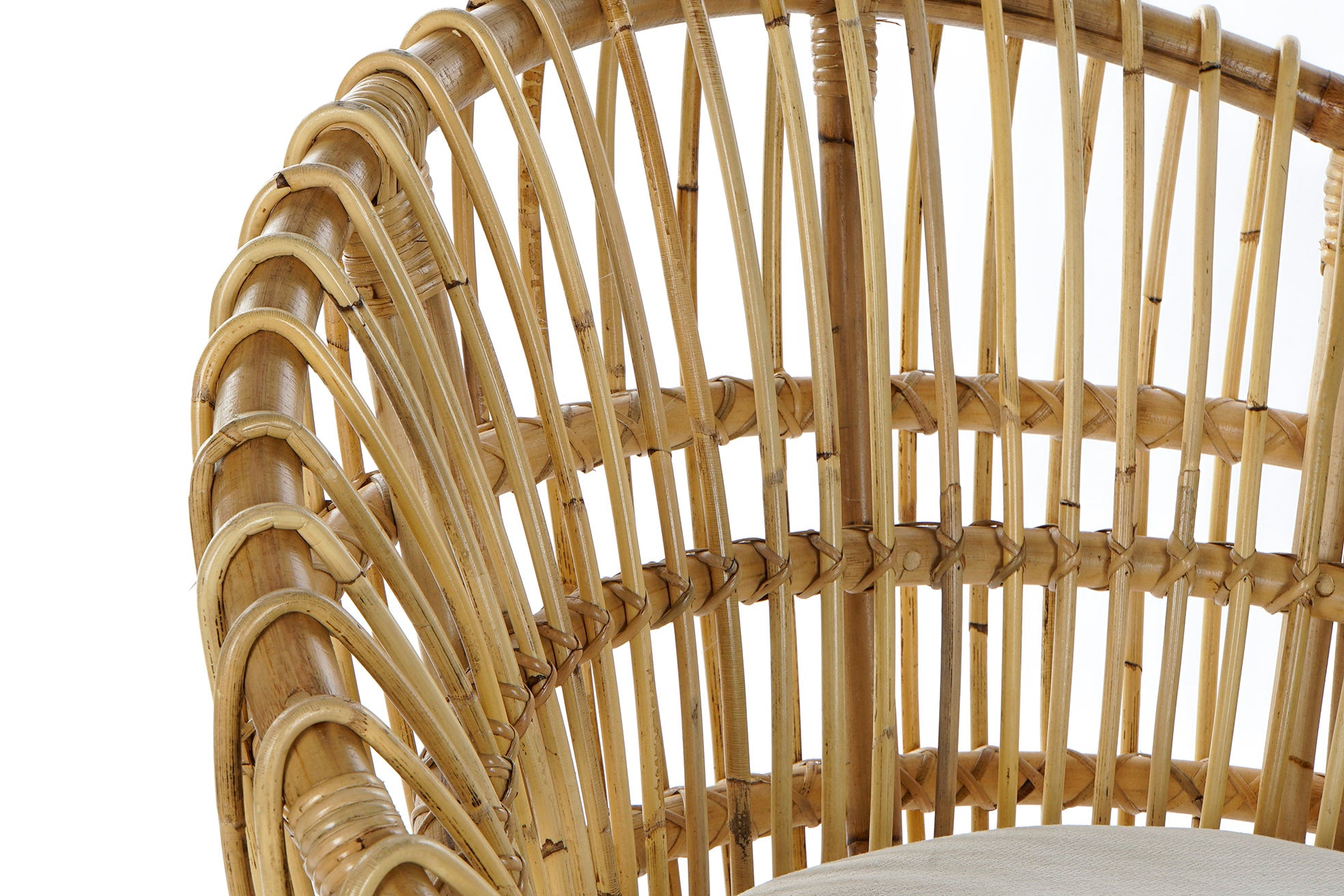 SILLON RATAN ALGODON 76X65X85 CON COJIN NATURAL - Imagen 3