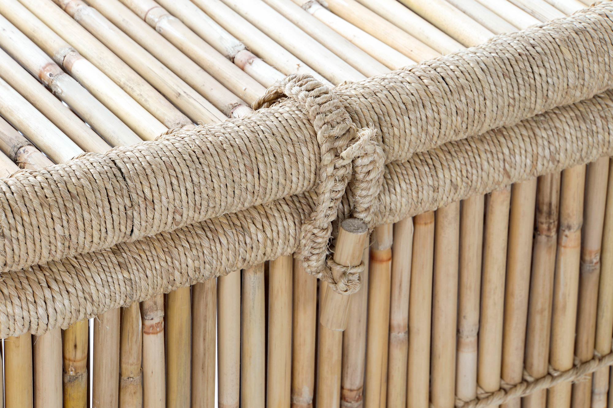 CESTA SET 2 BAMBU CUERDA 46X46X55 NATURAL NATURAL - Imagen 2