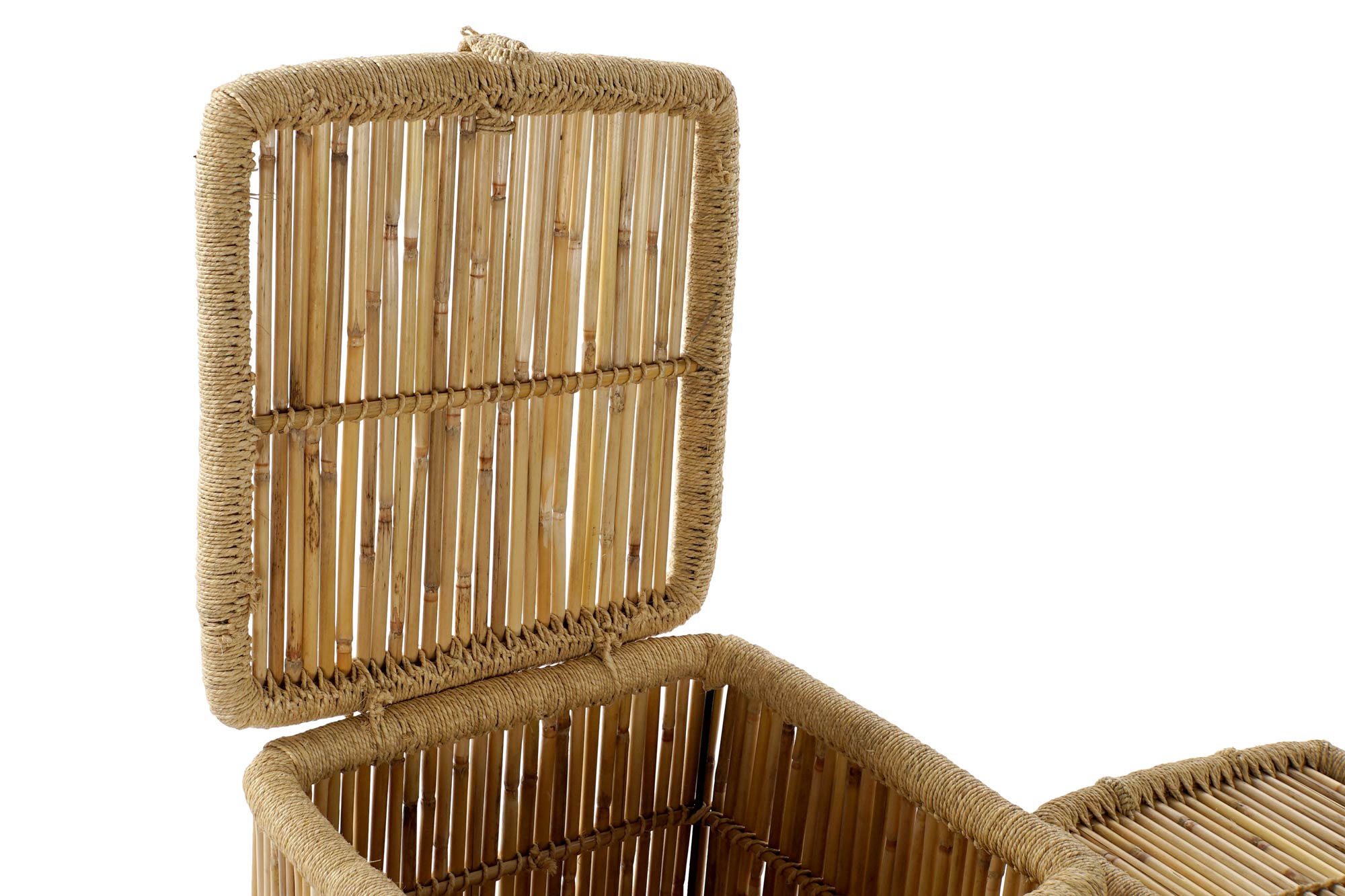 CESTA SET 2 BAMBU CUERDA 46X46X55 NATURAL NATURAL - Imagen 4