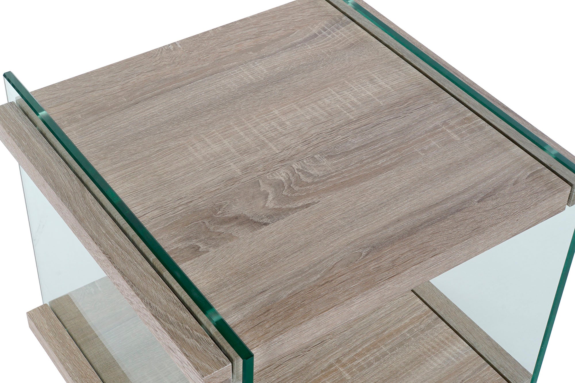 MESITA DE NOCHE CRISTAL MDF 50X50X49 TEMPLADO - Imagen 2