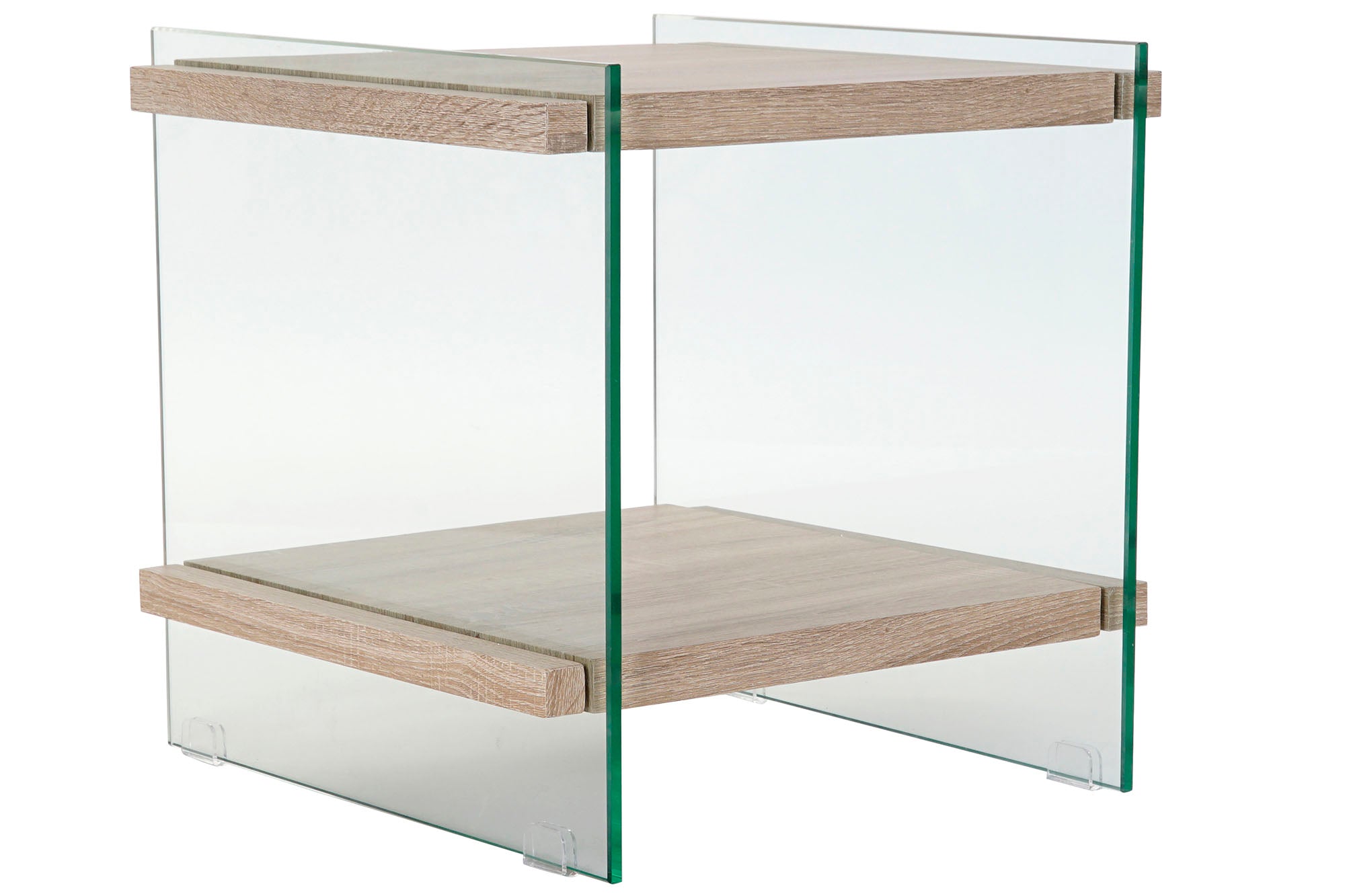 MESITA DE NOCHE CRISTAL MDF 50X50X49 TEMPLADO - Imagen 1