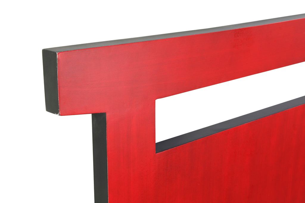 CABECERO CAMA ABETO MDF 160X4X120 ROJO - Imagen 2