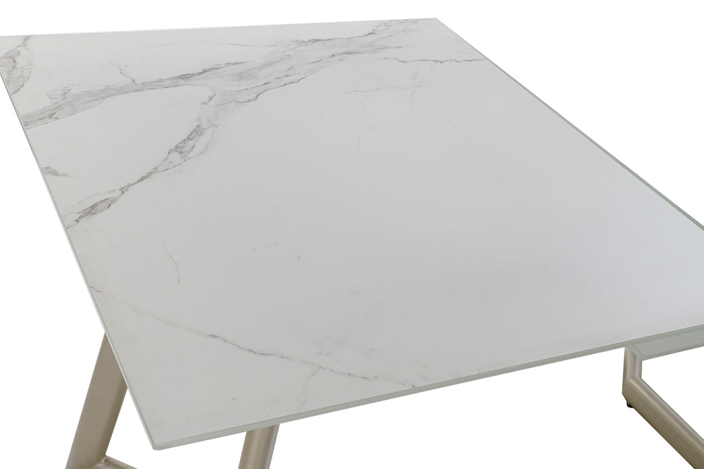 MESA COMEDOR CRISTAL 140X80X76 180 EXTENSIBLE - Imagen 2