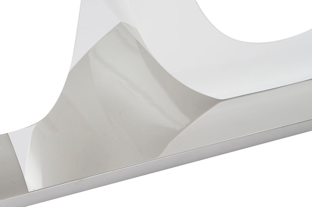 MESA COMEDOR CRISTAL MDF 160X90X75 BLANCO - Imagen 4