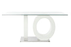 MESA COMEDOR CRISTAL MDF 160X90X75 BLANCO - Imagen 6
