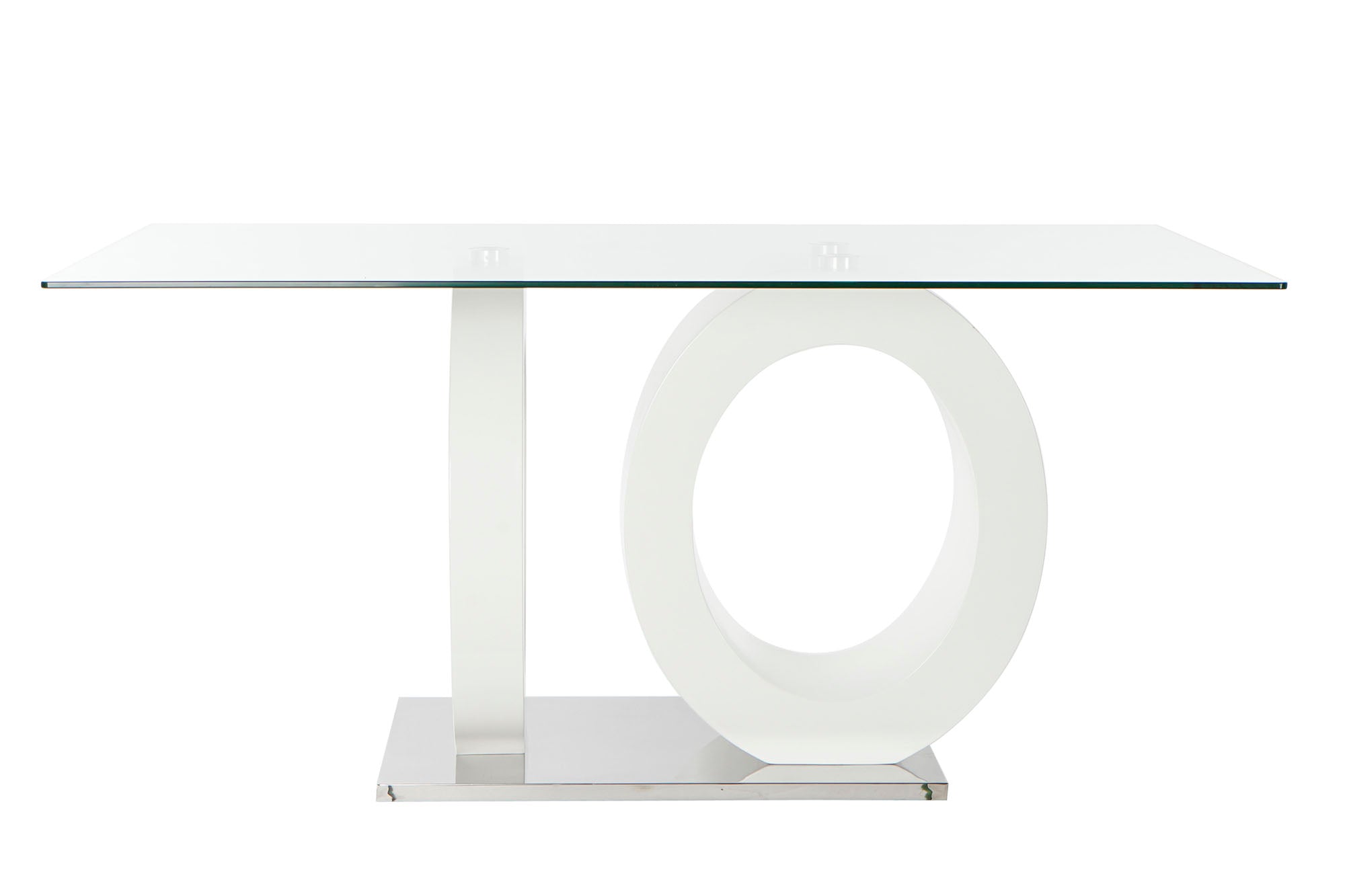 MESA COMEDOR CRISTAL MDF 160X90X75 BLANCO - Imagen 6