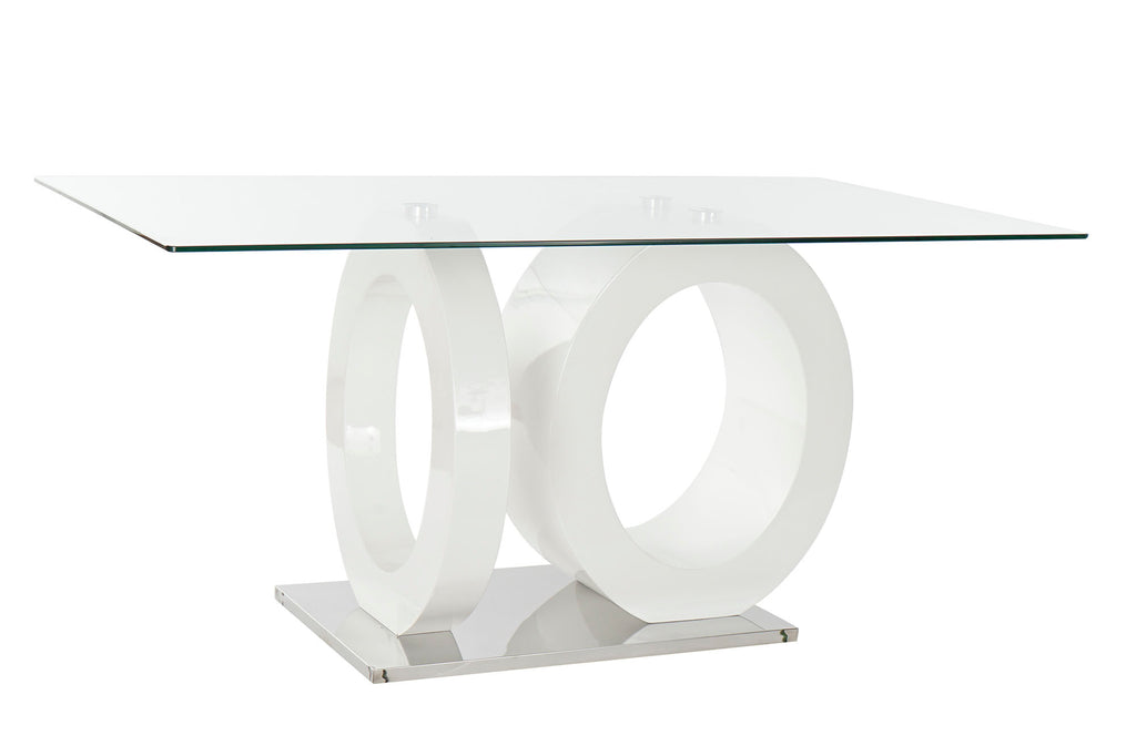 MESA COMEDOR CRISTAL MDF 160X90X75 BLANCO - Imagen 1