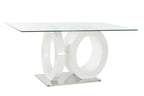 MESA COMEDOR CRISTAL MDF 160X90X75 BLANCO - Imagen 1