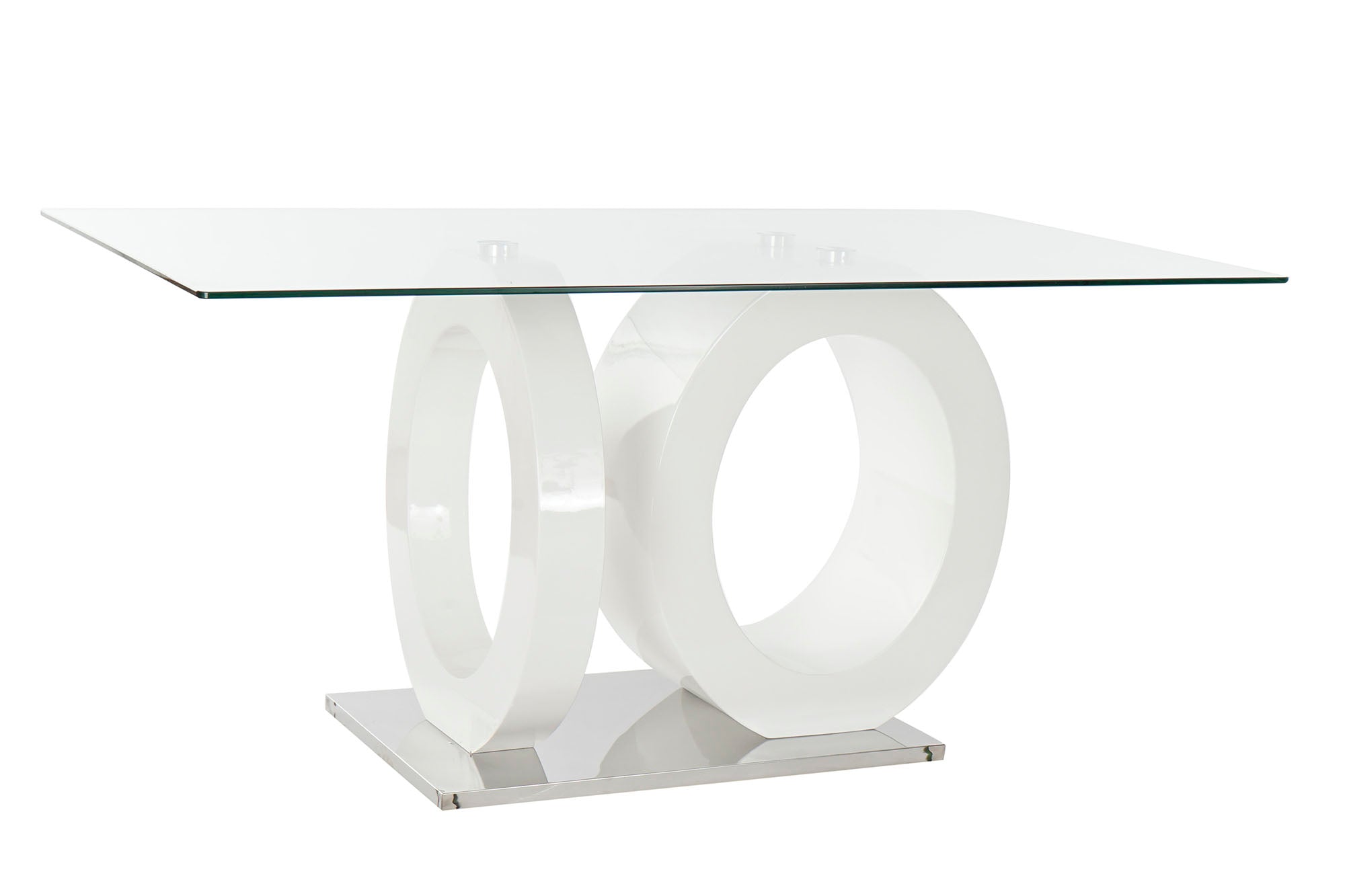 MESA COMEDOR CRISTAL MDF 160X90X75 BLANCO - Imagen 1