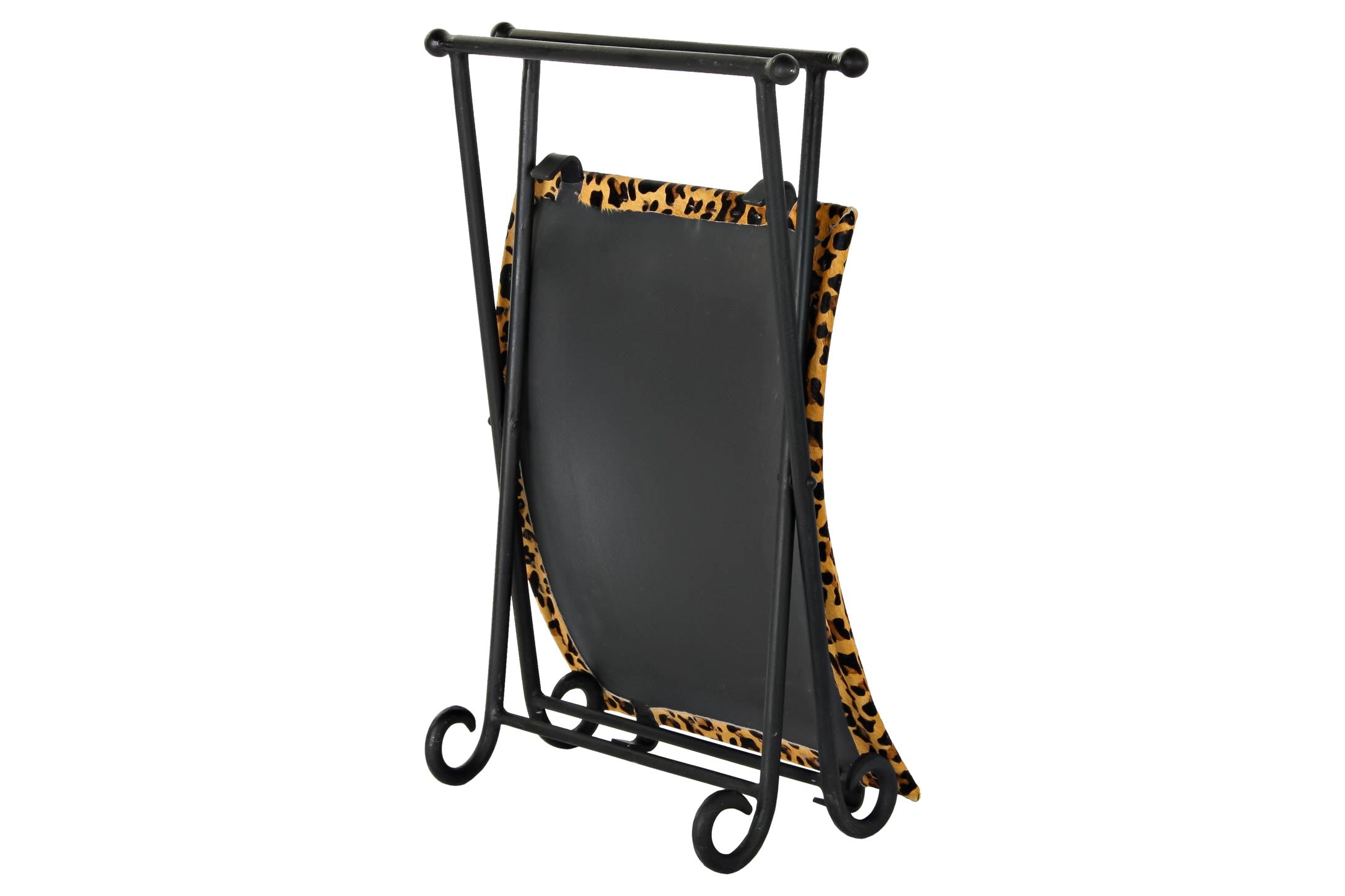 REPOSAPIES METAL PIEL 55X45X41 LEOPARDO MARRON - Imagen 3