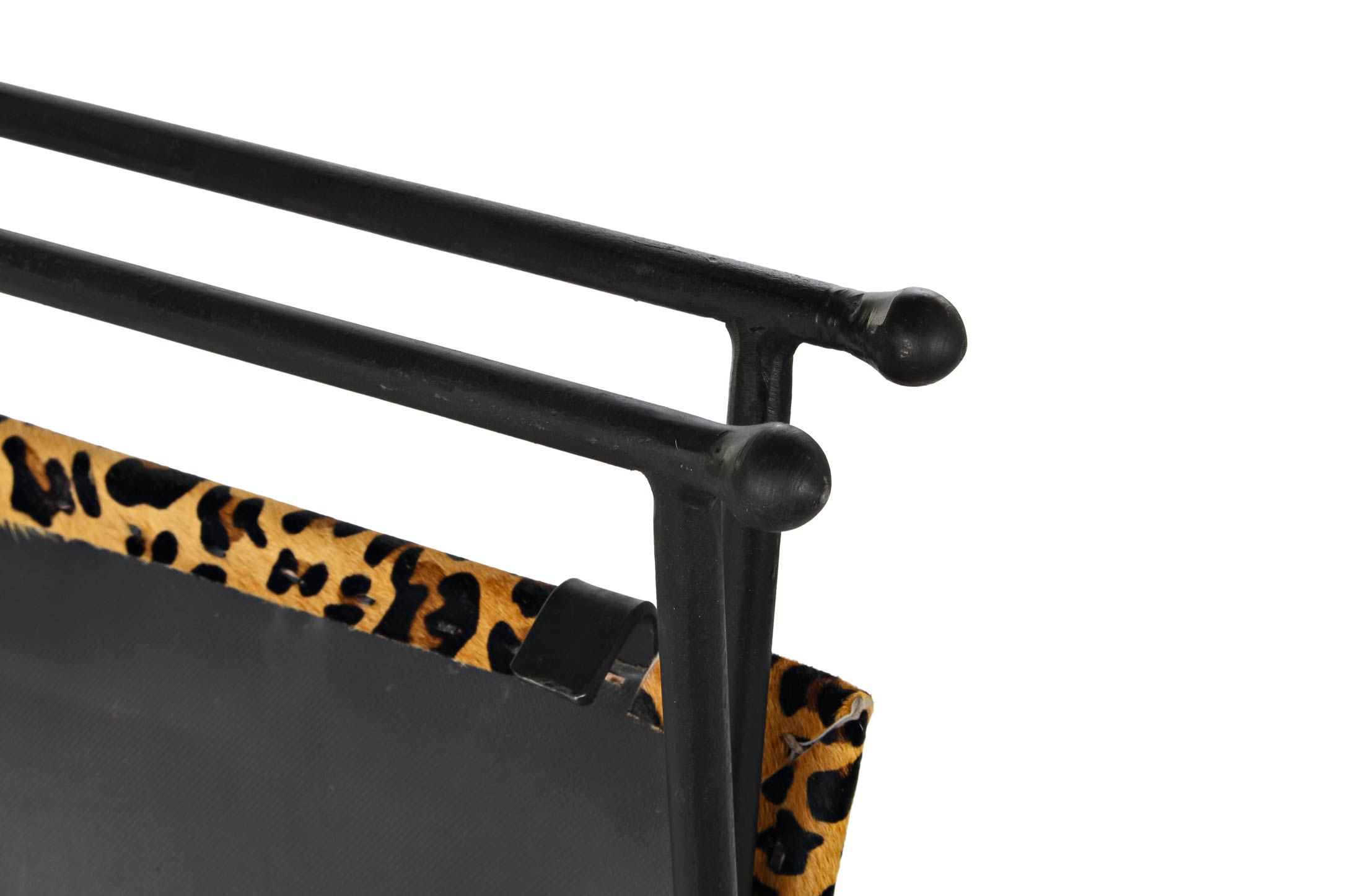 REPOSAPIES METAL PIEL 55X45X41 LEOPARDO MARRON - Imagen 4